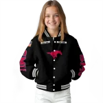 customized smu mustangs american flag skull black varsity jacket best selling