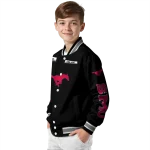 customized smu mustangs american flag skull black varsity jacket best selling
