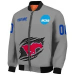 customized smu mustangs feral slash grey bomber jacket best selling