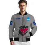 customized smu mustangs feral slash grey bomber jacket best selling