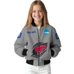customized smu mustangs feral slash grey bomber jacket best selling