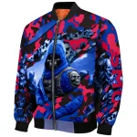 customized smu mustangs skull horde blue bomber jacket best selling