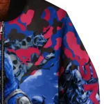 customized smu mustangs skull horde blue bomber jacket best selling