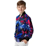 customized smu mustangs skull horde blue bomber jacket best selling