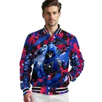 customized smu mustangs skull horde blue varsity jacket best selling