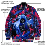 customized smu mustangs skull horde blue varsity jacket best selling