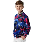 customized smu mustangs skull horde blue varsity jacket best selling