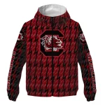 customized south carolina gamecocks lightning strike grid garnet windbreaker jacket best selling