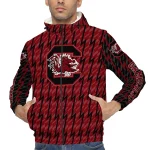 customized south carolina gamecocks lightning strike grid garnet windbreaker jacket best selling