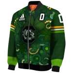 customized south carolina gamecocks shamrock vortex green bomber jacket best selling