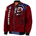 customized south carolina gamecocks usa flag claws garnet bomber jacket best selling