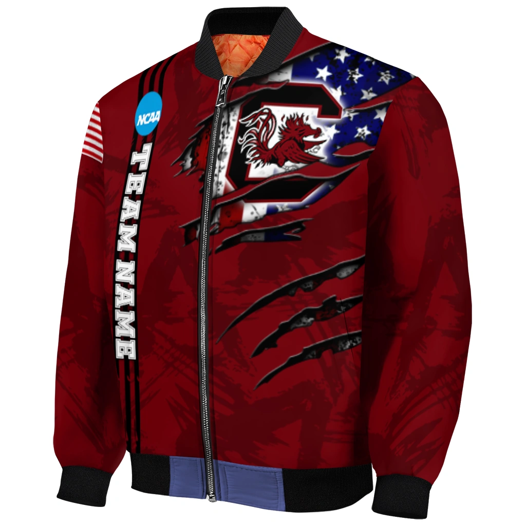 customized south carolina gamecocks usa flag claws garnet bomber jacket fashion forward customized south carolina gamecocks usa flag claws garnet bomber jacket fashion forward