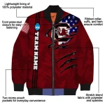 customized south carolina gamecocks usa flag claws garnet bomber jacket best selling