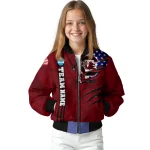 customized south carolina gamecocks usa flag claws garnet bomber jacket best selling
