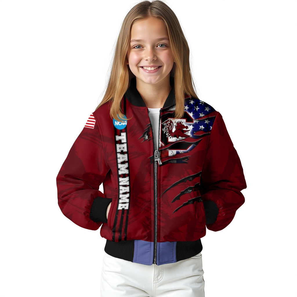 customized south carolina gamecocks usa flag claws garnet bomber jacket top rated customized south carolina gamecocks usa flag claws garnet bomber jacket top rated