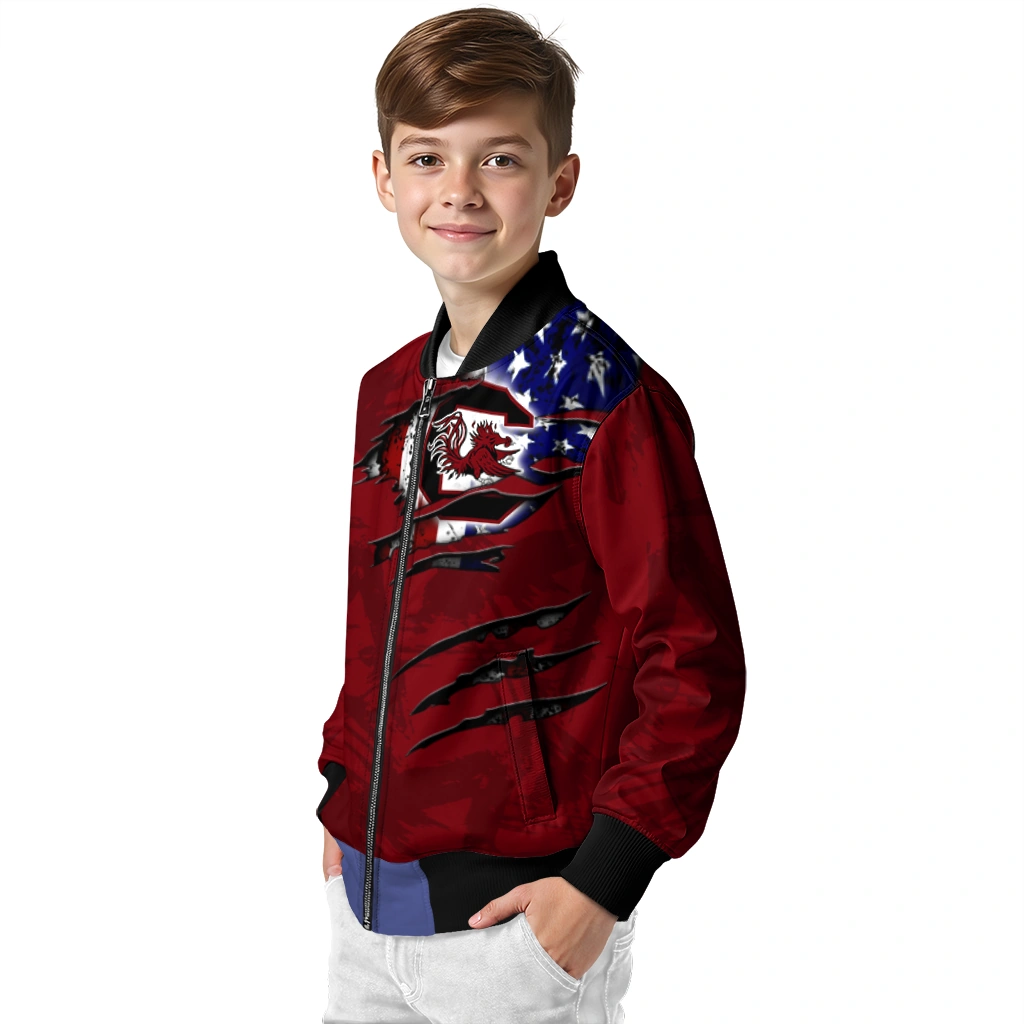 customized south carolina gamecocks usa flag claws garnet bomber jacket trendy customized south carolina gamecocks usa flag claws garnet bomber jacket trendy