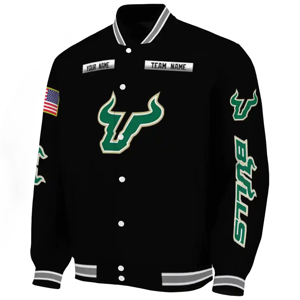 customized south florida bulls american flag skull black varsity jacket best selling customized south florida bulls american flag skull black varsity jacket best selling