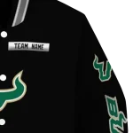 customized south florida bulls american flag skull black varsity jacket best selling