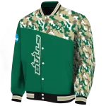 customized south florida bulls camouflage splash green varsity jacket best selling