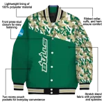 customized south florida bulls camouflage splash green varsity jacket best selling