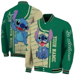 customized south florida bulls stitch laughing green varsity jacket best selling