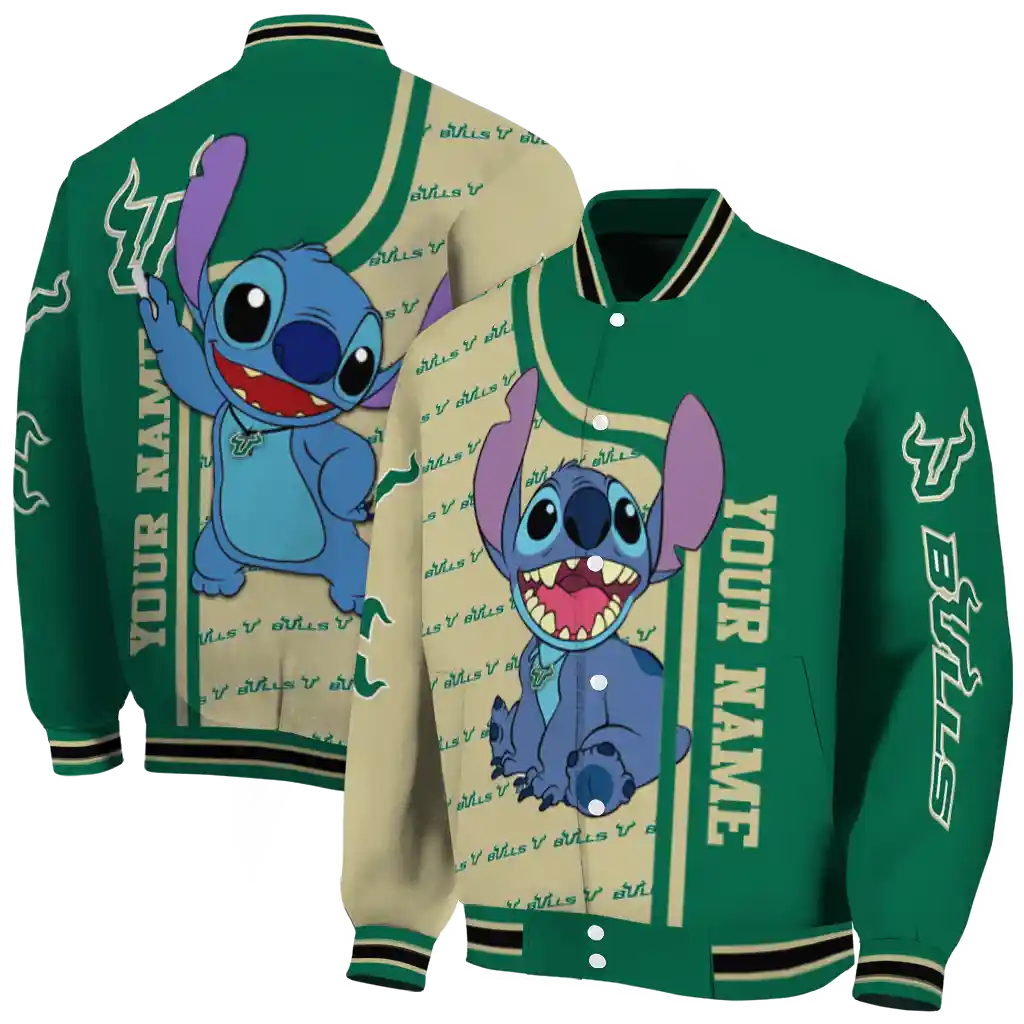 customized south florida bulls stitch laughing green varsity jacket fashion forward customized south florida bulls stitch laughing green varsity jacket fashion forward