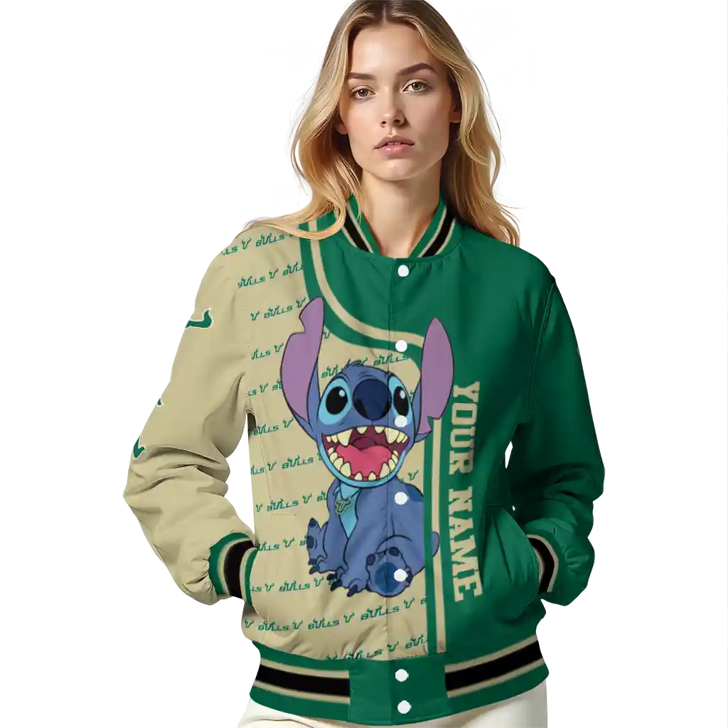 customized south florida bulls stitch laughing green varsity jacket latest model customized south florida bulls stitch laughing green varsity jacket latest model