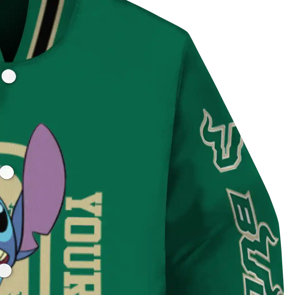 customized south florida bulls stitch laughing green varsity jacket premium grade customized south florida bulls stitch laughing green varsity jacket premium grade