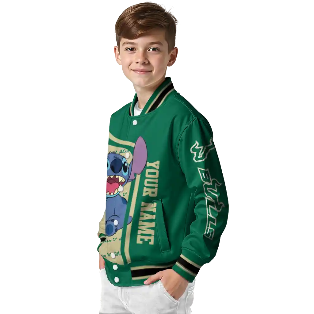 customized south florida bulls stitch laughing green varsity jacket trendy customized south florida bulls stitch laughing green varsity jacket trendy