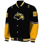 customized southern miss golden eagles chevron style black varsity jacket best selling