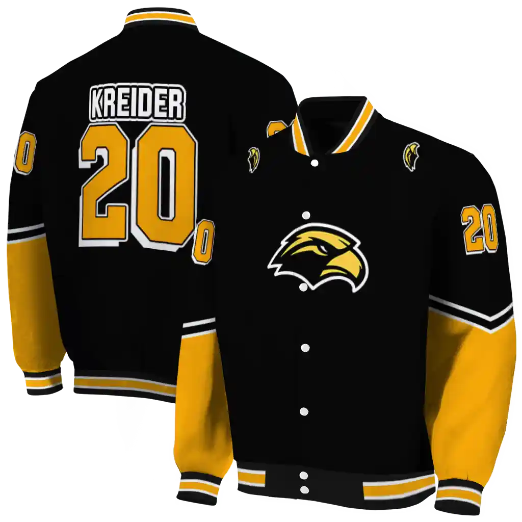 customized southern miss golden eagles chevron style black varsity jacket fashion forward customized southern miss golden eagles chevron style black varsity jacket fashion forward