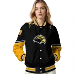 customized southern miss golden eagles chevron style black varsity jacket best selling