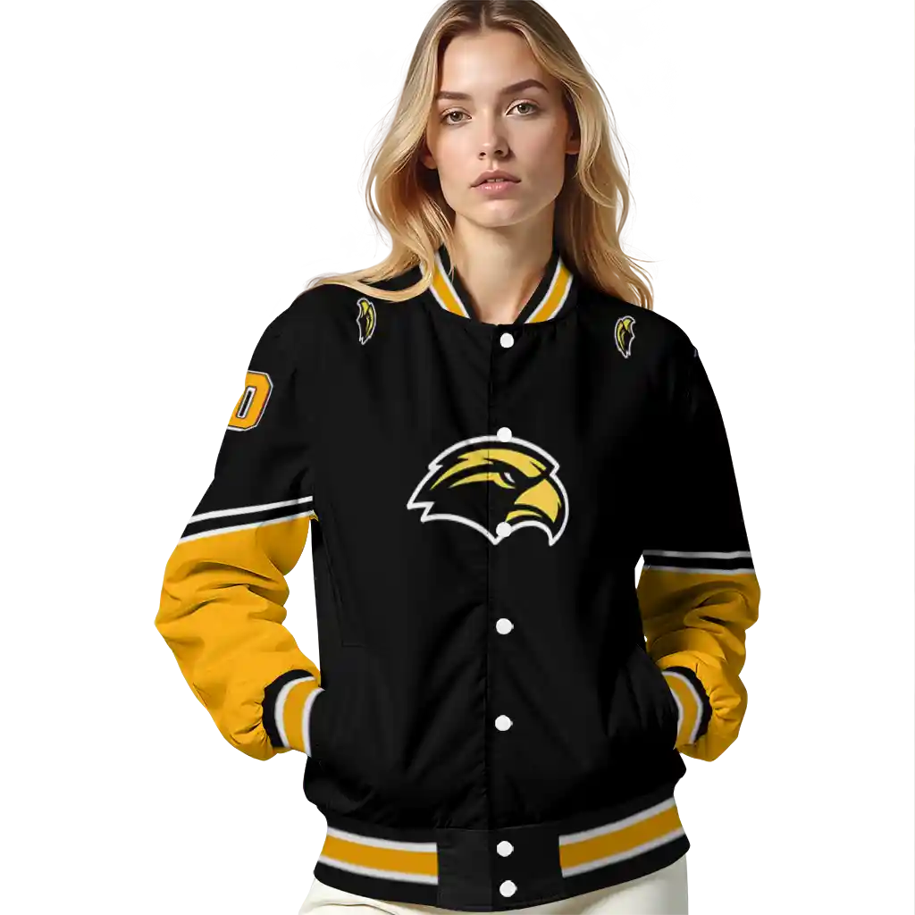customized southern miss golden eagles chevron style black varsity jacket latest model customized southern miss golden eagles chevron style black varsity jacket latest model