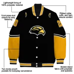 customized southern miss golden eagles chevron style black varsity jacket best selling