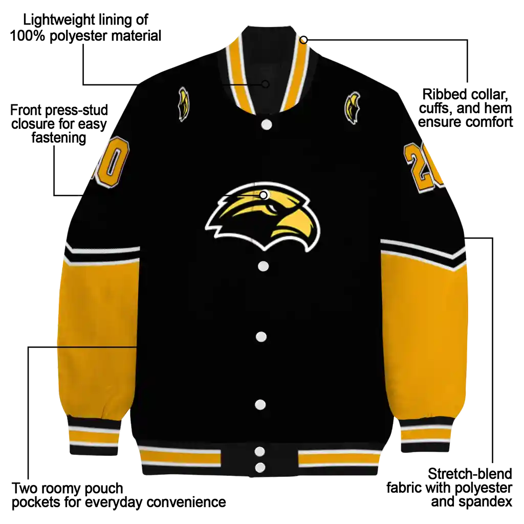 customized southern miss golden eagles chevron style black varsity jacket new arrival customized southern miss golden eagles chevron style black varsity jacket new arrival