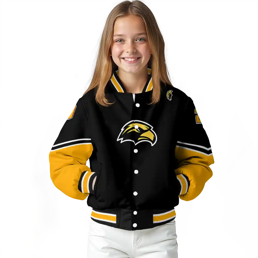 customized southern miss golden eagles chevron style black varsity jacket top rated customized southern miss golden eagles chevron style black varsity jacket top rated