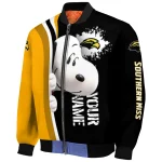 customized southern miss golden eagles snoopy head black bomber jacket best selling