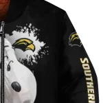 customized southern miss golden eagles snoopy head black bomber jacket best selling
