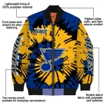 customized st louis blues burst splatter blue bomber jacket best selling
