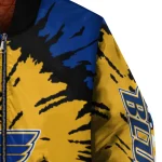 customized st louis blues burst splatter blue bomber jacket best selling