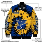 customized st louis blues burst splatter blue varsity jacket best selling