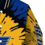 customized st louis blues burst splatter blue varsity jacket best selling