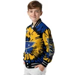customized st louis blues burst splatter blue varsity jacket best selling