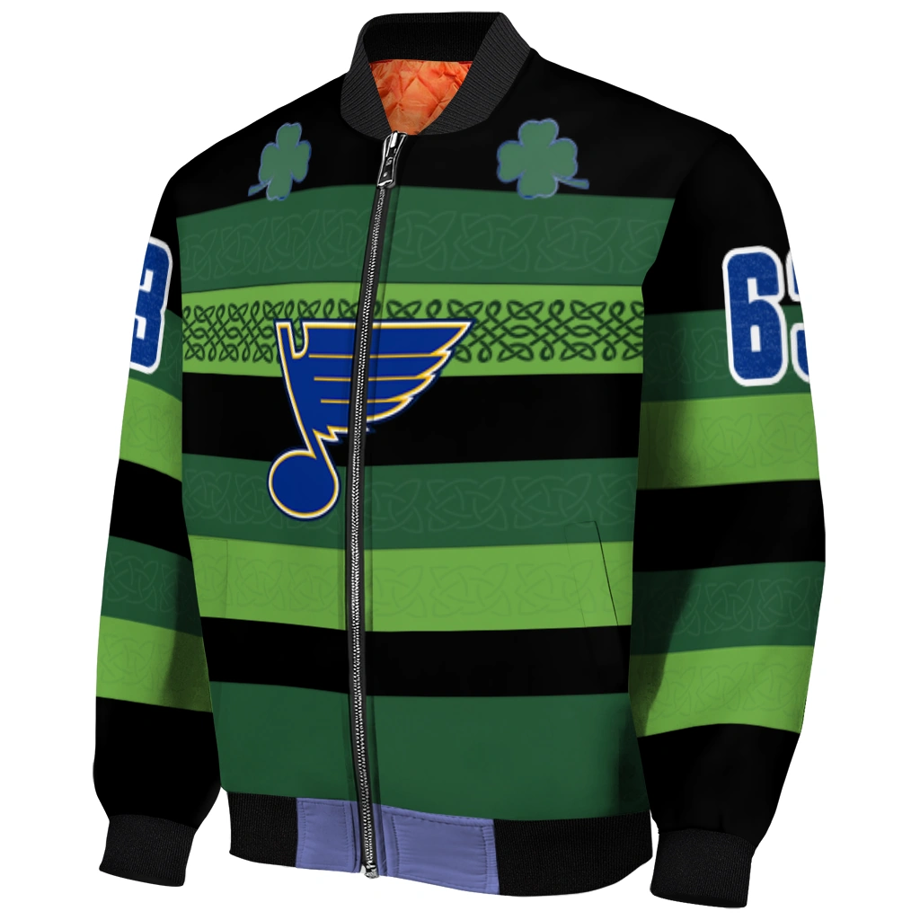 customized st louis blues clover green lines green black bomber jacket fashion forward customized st louis blues clover green lines green black bomber jacket fashion forward
