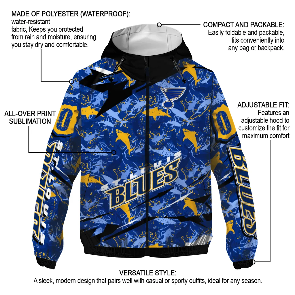 customized st louis blues shark art blue windbreaker jacket new arrival customized st louis blues shark art blue windbreaker jacket new arrival