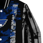 customized st louis blues star stripes blue black varsity jacket best selling