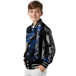 customized st louis blues star stripes blue black varsity jacket best selling