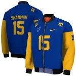 customized st louis blues team patch blue bomber jacket best selling