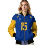 customized st louis blues team patch blue bomber jacket best selling