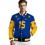 customized st louis blues team patch blue varsity jacket best selling